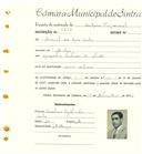 Registo de matricula de cocheiro profissional em nome de Leonel dos Reis Couto, morador em Sintra, com o nº de inscrição 1201.
