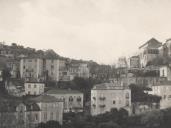 Vista parcial da Vila de Sintra com o edificio do Hospital e o Palácio Nacional de Sintra.