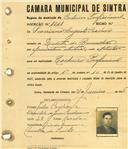 Registo de matricula de cocheiro profissional em nome de Severiano Augusto Cardoso, morador na Quinta do Ramalhão, com o nº de inscrição 1011.