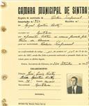 Registo de matricula de cocheiro profissional em nome de Miguel Martins Cortez, morador em Montelavar, com o nº de inscrição 920.