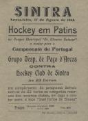 Programa do Campeonato de Portugal de Hóquei com o Grupo Desportivo de Paço de Arcos contra o Hóquei Clube de Sintra no Ringue  Mário Costa Ferreira Lima no Parque Dr. Oliveira Salazar em Sintra em 27 de Agosto de 1948.