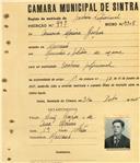 Registo de matricula de cocheiro profissional em nome de Armando Moreira Gaspar, morador em Massamá, com o nº de inscrição 997.
