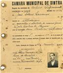 Registo de matricula de cocheiro profissional em nome de João Sabino Lourenço, morador em Albarraque, com o nº de inscrição 1006.