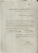 Ordem de cobrança para pagamento de uma licença  passada a Joana Rita, moradora em Valejas.