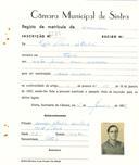 Registo de matricula de carroceiro em nome de [...] Vitória Sebastião, moradora em [Faião], com o nº de inscrição 2136.