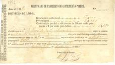 Certificados de pagamento de contribuição predial referente aos anos de 1866 a 1868.
