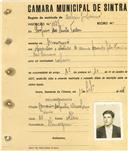 Registo de matricula de cocheiro profissional em nome de [Profirio] dos Santos Tadeu, morador em Massamá, com o nº de inscrição 1039.