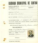 Registo de matricula de cocheiro profissional em nome de Augusto Queimadas, morador no Linhó, com o nº de inscrição 1098.