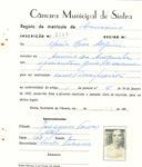 Registo de matricula de carroceiro em nome de Maria Rosa [...] , moradora no Arneiro da Arreganha, com o nº de inscrição 2142.