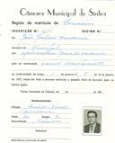 Registo de matricula de carroceiro em nome de João Martins Bandarra, morador no Mucifal, com o nº de inscrição 2145.