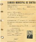 Registo de matricula de carroceiro de 2 ou mais animais em nome de Francisco António Lopes, morador em Almoçageme, com o nº de inscrição 1978.