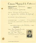 Registo de matricula de carroceiro em nome de Maximino Jacinto, morador no Arneiro dos Marinheiros, com o nº de inscrição 1609.