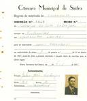 Registo de matricula de carroceiro em nome de Henrique da Costa Rodrigues, morador em Fontanelas, com o nº de inscrição 1940.