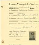 Registo de matricula de cocheiro profissional em nome de Francisco António Ferreira, morador em Queluz, com o nº de inscrição 1161.