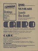 Programa do filme "Cairo" realizado por W. S. Van Dyke com a participação dos atores Jeanette Mac Donald e Robert Young.