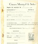Registo de matricula de carroceiro em nome de Manuel Oliveira Sequeira, morador em Venda Seca, com o nº de inscrição 2068.