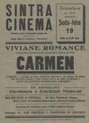 Programa do filme "Carmen" com a participação da atriz Viviane Romance.