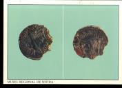 M.R.S. - Portugal - Verso e Reverso de moeda romana cunhada em Calagurris, da Azoia (finais do séc. I a. c.) 