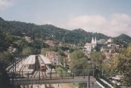 Estação de Caminhos de Ferro de Sintra com vista para o Palácio Nacional de Sintra.