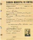 Registo de matricula de carroceiro de 2 ou mais animais em nome de Joaquim Couto Tavares, morador em Sintra, com o nº de inscrição 2024.