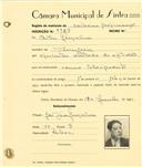 Registo de matricula de cocheiro profissional em nome de Artur Gonçalves, morador na Terrugem, com o nº de inscrição 1160.