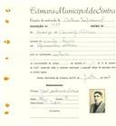 Registo de matricula de cocheiro profissional em nome de Rodrigo da Conceição Valério, morador em Sintra, com o nº de inscrição 1197.
