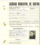 Registo de matricula de cocheiro profissional em nome de Isaías Manuel Lopes, morador em Paiões, com o nº de inscrição 1104.