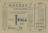 Programa da homenagem da Tuna Operária de Sintra ao Hóquei de Sintra com várias atividades a decorrer a 29 de outubro de 1944.