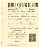 Registo de matricula de cocheiro profissional em nome de Luís de Sousa Monteiro, morador na Praia das Maças, com o nº de inscrição 708.