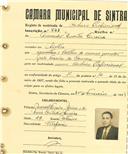 Registo de matricula de cocheiro profissional em nome de Armando Duarte Ferreira, morador em Sintra, com o nº de inscrição 841.