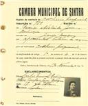 Registo de matricula de cocheiro profissional em nome de Maria Adelaide Gomes, moradora na Granja do Marquês , com o nº de inscrição 782.