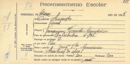 Recenseamento escolar de Augusto Gandaia, filho de Joaquim Vicente Gandaia, morador nas Azenhas do Mar.