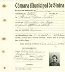 Registo de matricula de carroceiro de 2 ou mais animais em nome de Maria Rosa Pedro, moradora em Almargem do Bispo, com o nº de inscrição 2066.