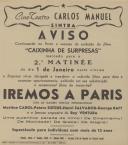 Programa do filme "Iremos a Paris" com a participação de Martine Carol-Peters, Sisters-Henri Salvador,George Raft.