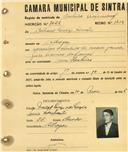 Registo de matricula de cocheiro profissional em nome de Caetano Luís Simões, morador em Albogas, com o nº de inscrição 1022.