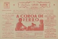 Programa do filme "A Coroa de Ferro" realizado por Alessandro Blasetti com a participação de Luiza Ferida, Elisa Cegani e Luiza Morelli.