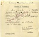 Registo de velocípede de marca Ilo, com o nº 10059, em nome de João Rodrigues, morador em Vila Verde.