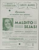 Programa do filme "Maldito Sejas!" realizado por Benito Perojo com a participação de Gary Cooper e Paulette Goddard.