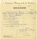 Registo de velocípede com o nº 6342, em nome de Agostinho José de Oliveira, morador em Idanha.