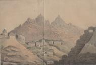 Vista geral da serra de Sintra com o palácio Nacional e o casario da freguesia de São Martinho.
