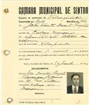 Registo de matricula de velocipedista em nome de João Vicente Duarte Pimpão, morador em  Moucheira, com o nº de inscrição 2016.