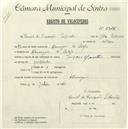 Registo de velocípede de marca Império com motor, com o nº 5316, em nome de Daniel da Conceição Silvestre, morador em Almargem do Bispo.