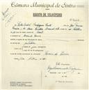 Registo de velocípede com o nº 4653, em nome de Vítor André Rodrigues Prata, morador em Cacém de Cima.