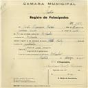 Registo de velocípede de marca Starley, com o nº 1120, em nome de João Francisco Fatolo, morador em Bolembre.
