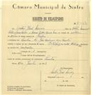 Registo de velocípede de marca Citifix com motor, com o nº 6473, em nome de Vítor José Névoa, morador em Rua José Antunes dos Santos, Sintra.