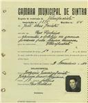 Registo de matricula de velocipedista em nome de João Deus Janota, morador em Pero Pinheiro, com o nº de inscrição 1876.