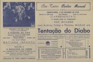 Programa do filme "Tentação do Diabo" com a participação de Audrey Totter e Thomas Mitchell.