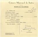 Registo de velocípede de marca Elgin, com o nº 9657, em nome de Cipriano Luís, morador em Belas.