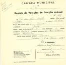 Registo de um veiculo de duas rodas tirado por dois animais de espécie bovina destinado a transporte de mercadorias em nome de José das Neves Coelho, morador em Janas.