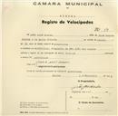 Registo de velocípede de marca Tourist, com o nº 59, em nome de João José Azenha, morador em Alvarinhos.